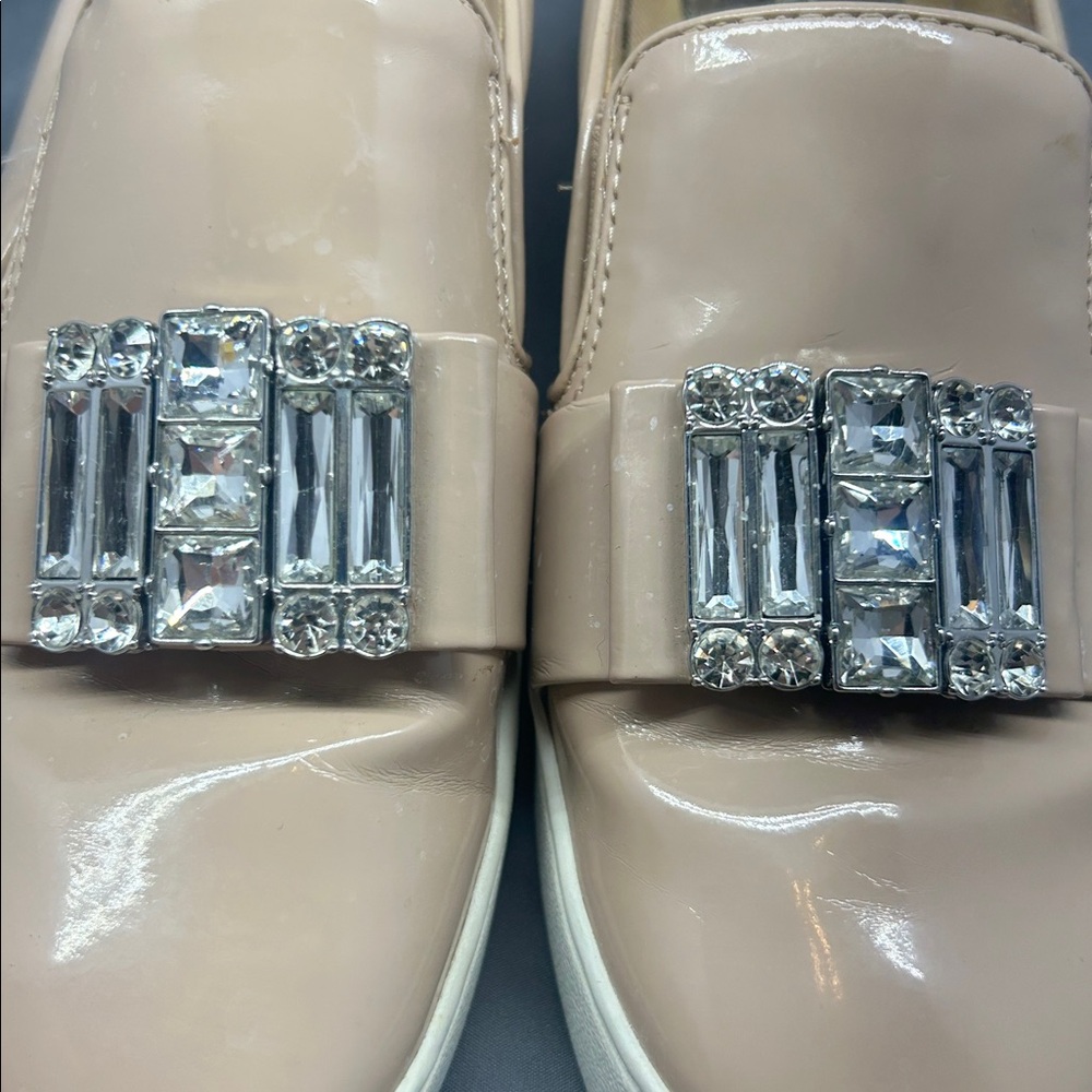 Michael Kors Womens Slip On Sneakers‎ Flats Beige Embellished Jewel Size 6.5M - Picture 5 of 7